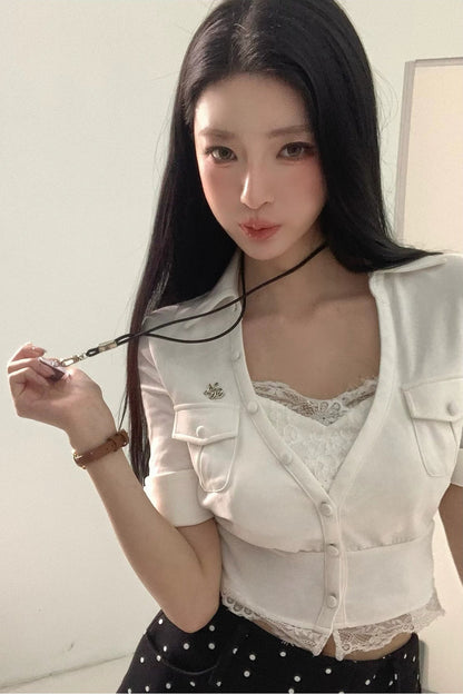 Daffodil V-Neck Blouse Set-Up