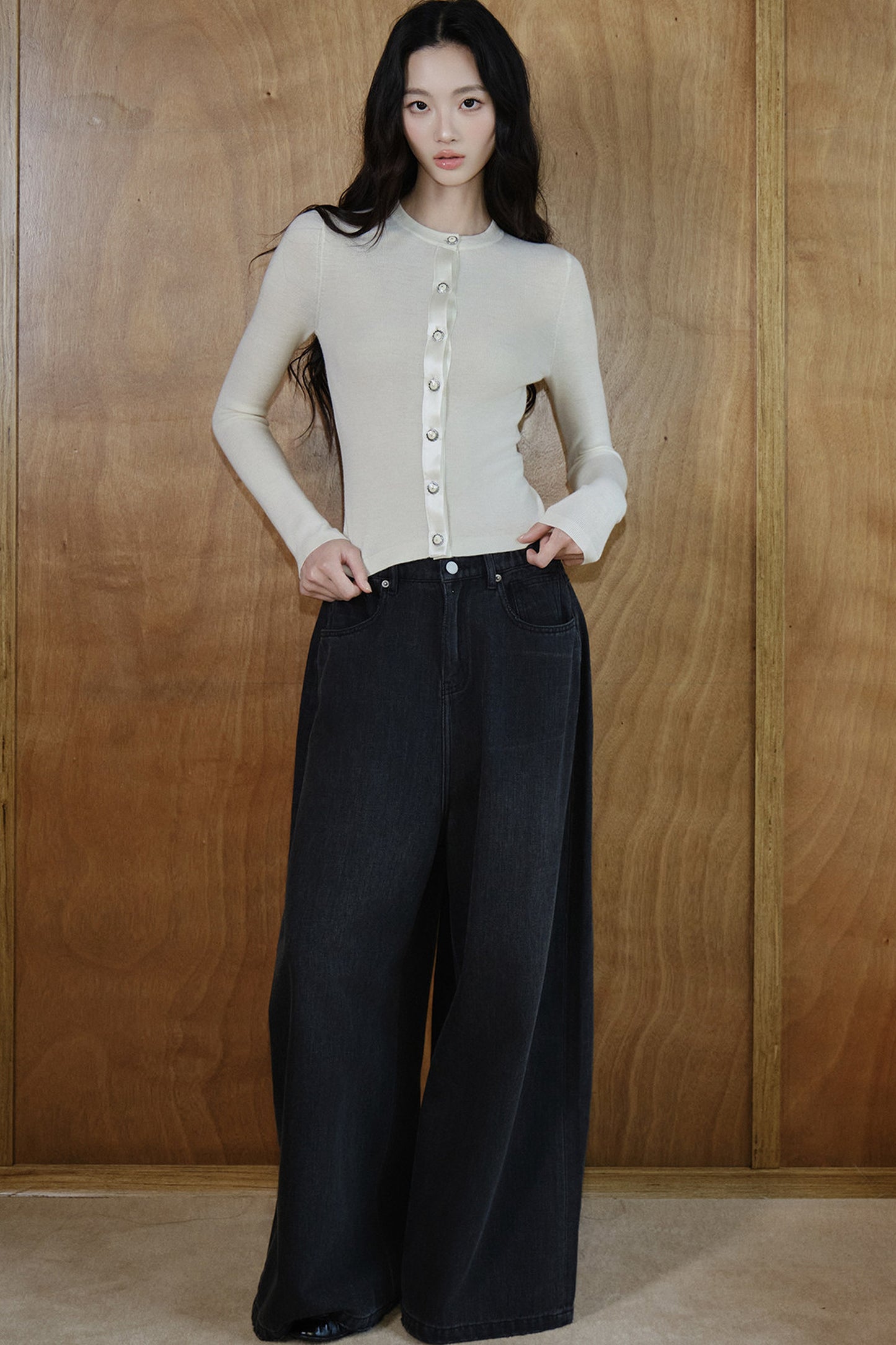 Pure Wool Button Knit Top