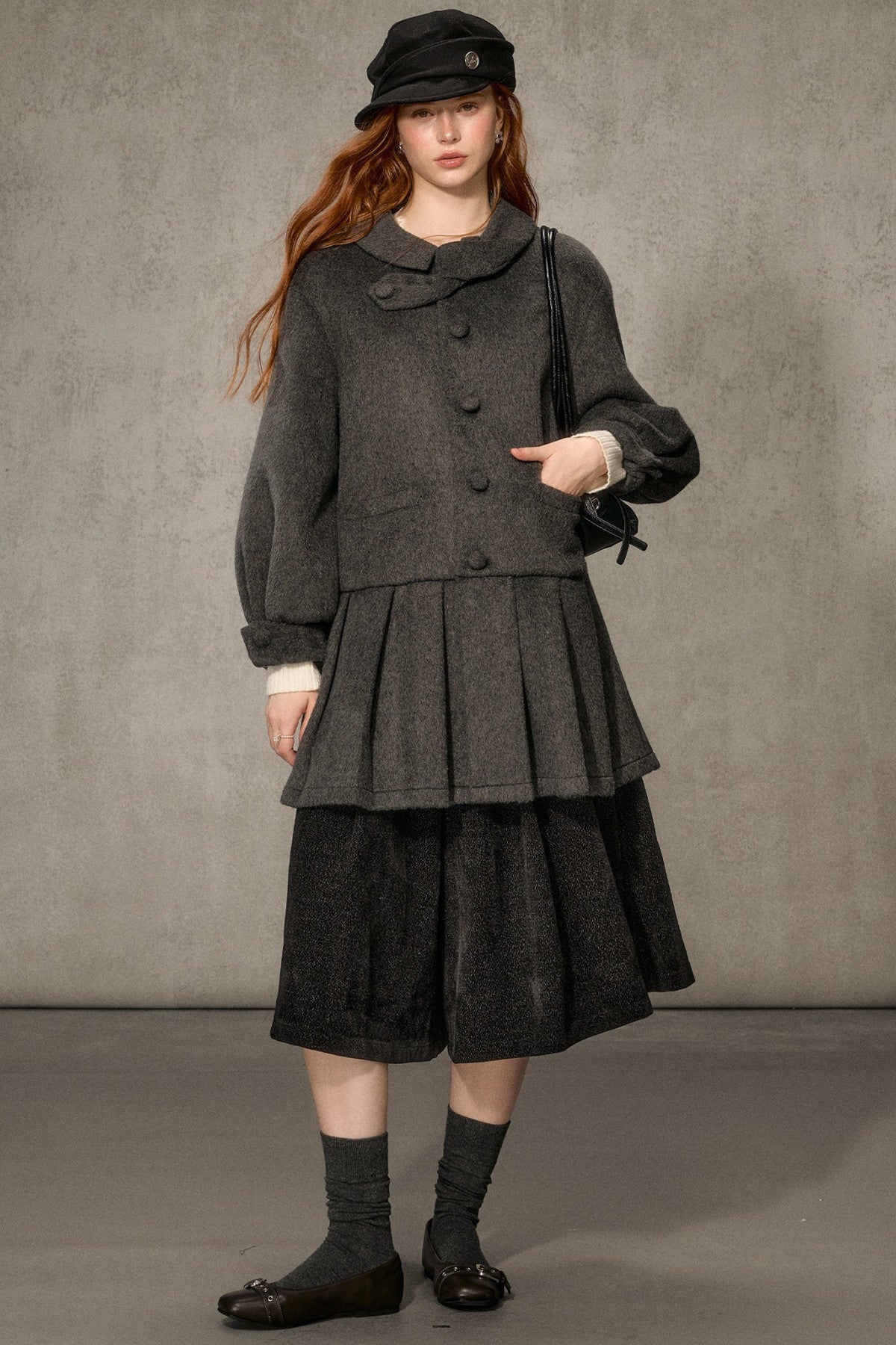 White Tea Letterhead Wool Blend Coat