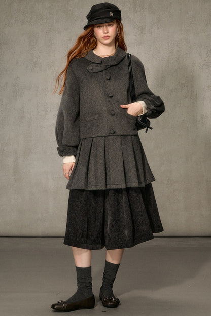 White Tea Letterhead Wool Blend Coat