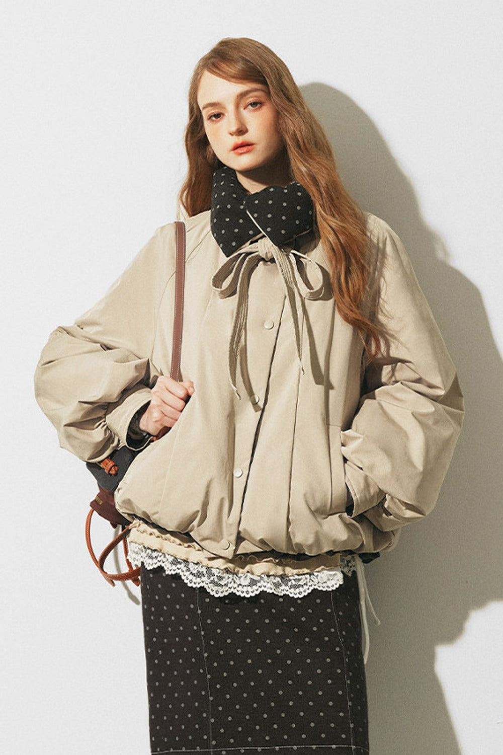 Reversible Polka Dot Bow Down Jacket