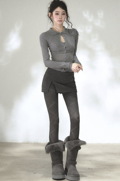 Retro Waist-Slimming Knit Cardigan