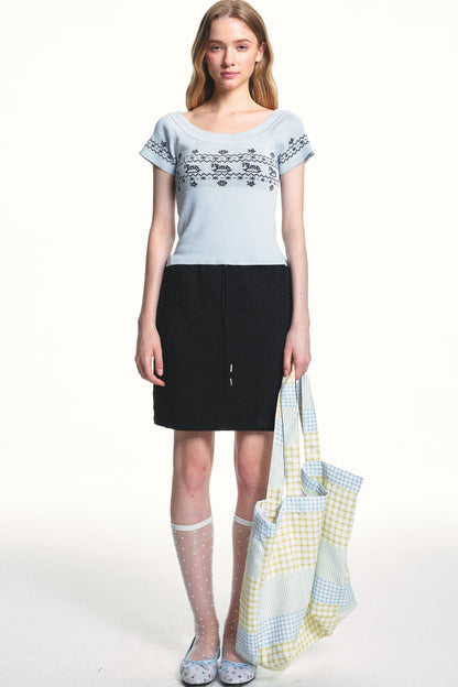 Maglietta in lyocell Tencel con spalle scoperte