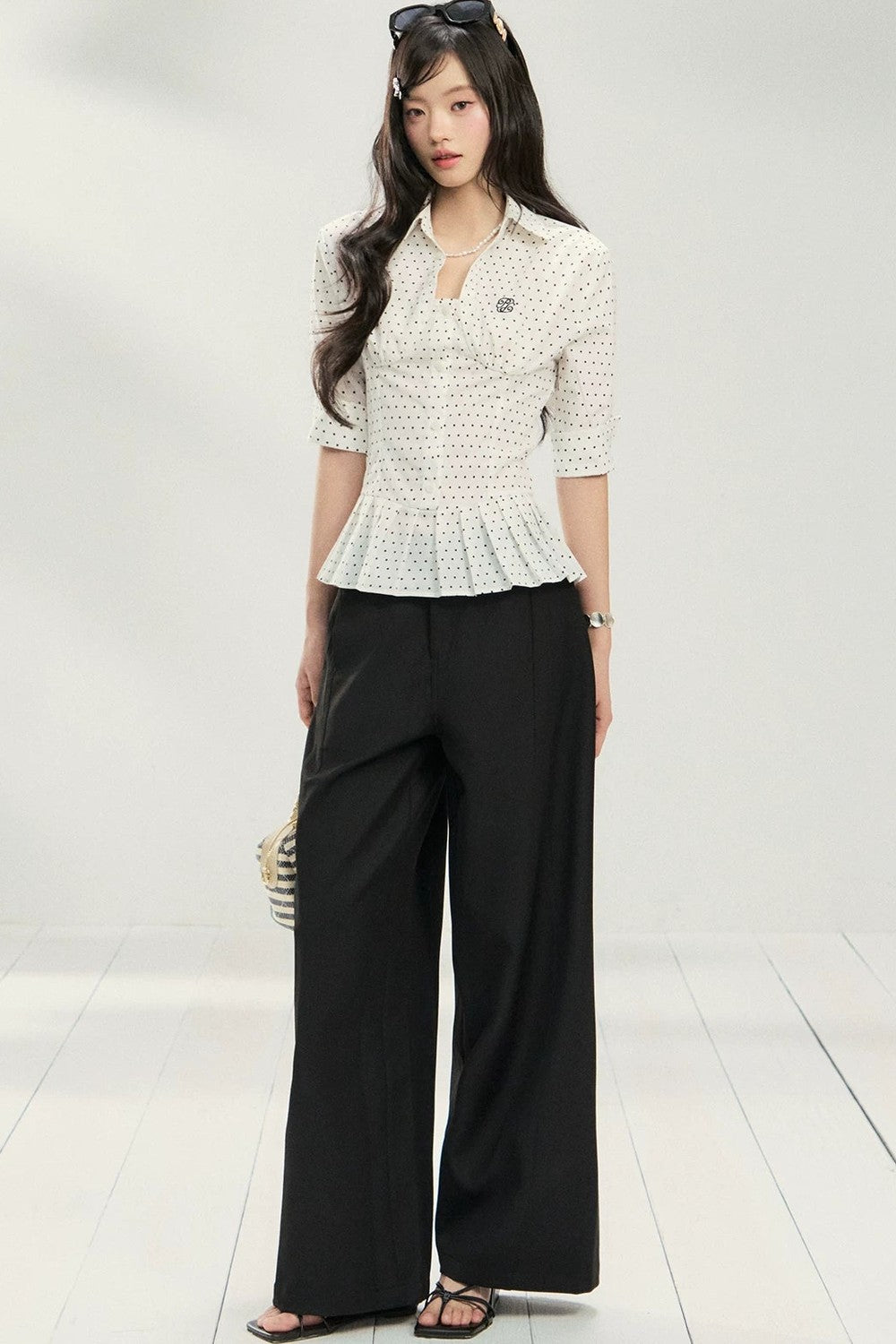Blusa a pois con volant