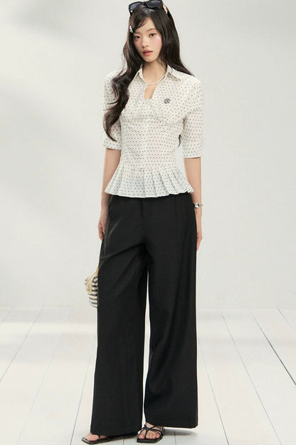 Blusa a pois con volant