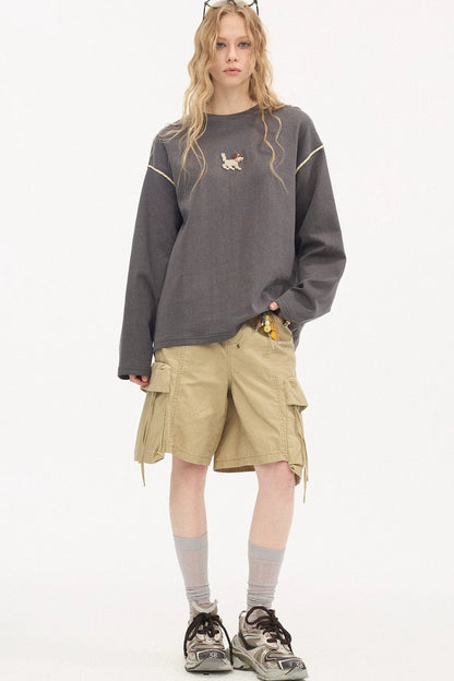 Khaki Washed Pocket Shorts