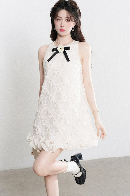 Apricot Neckholder-Kleid