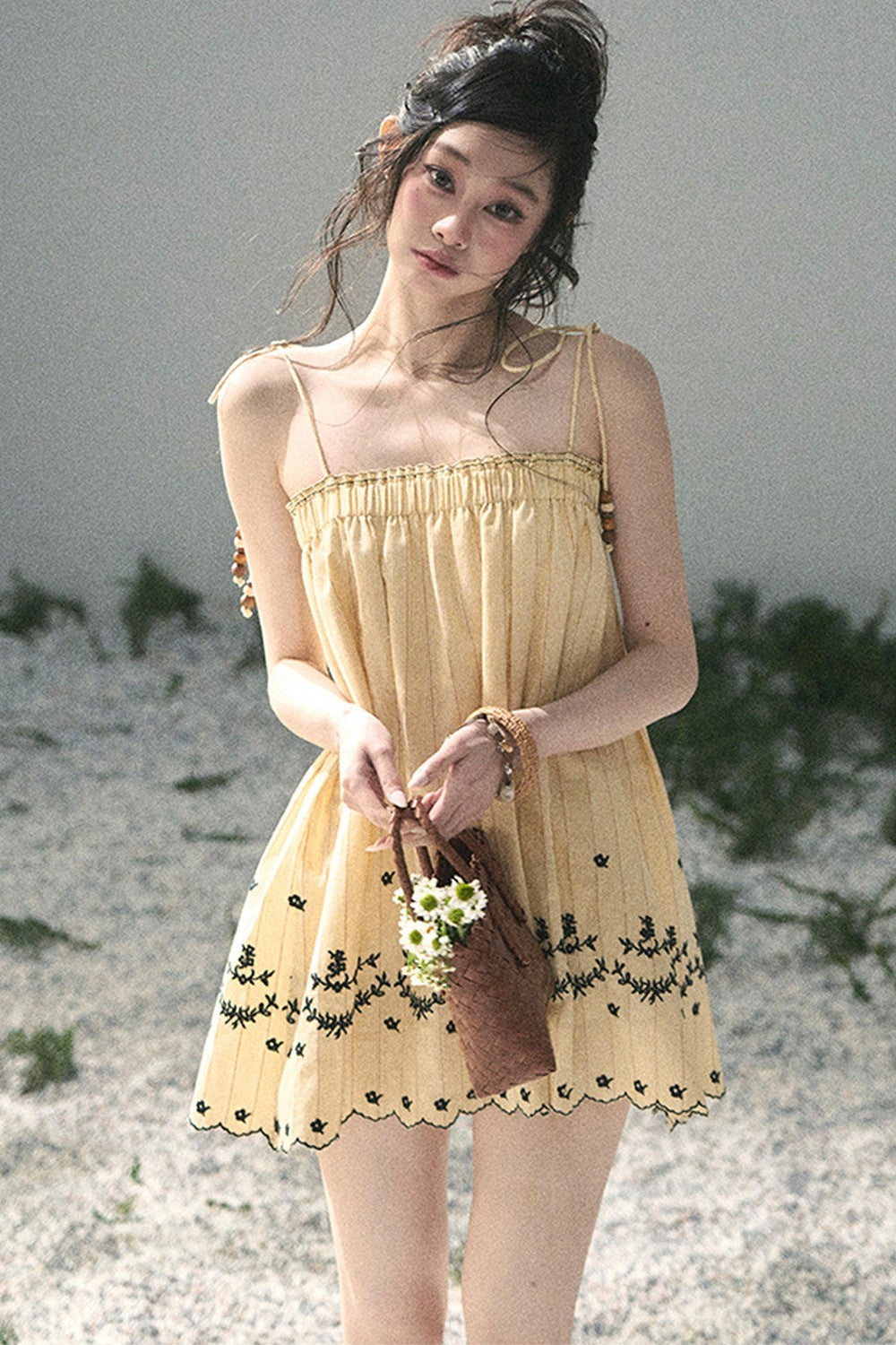 Double-Sided Wave Hem Dress
