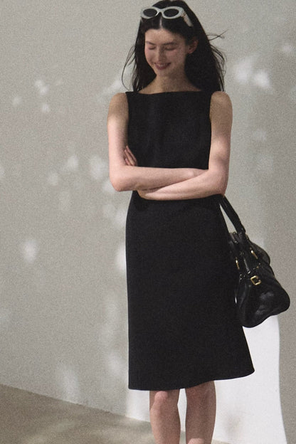 Acetate Black Tank Dress