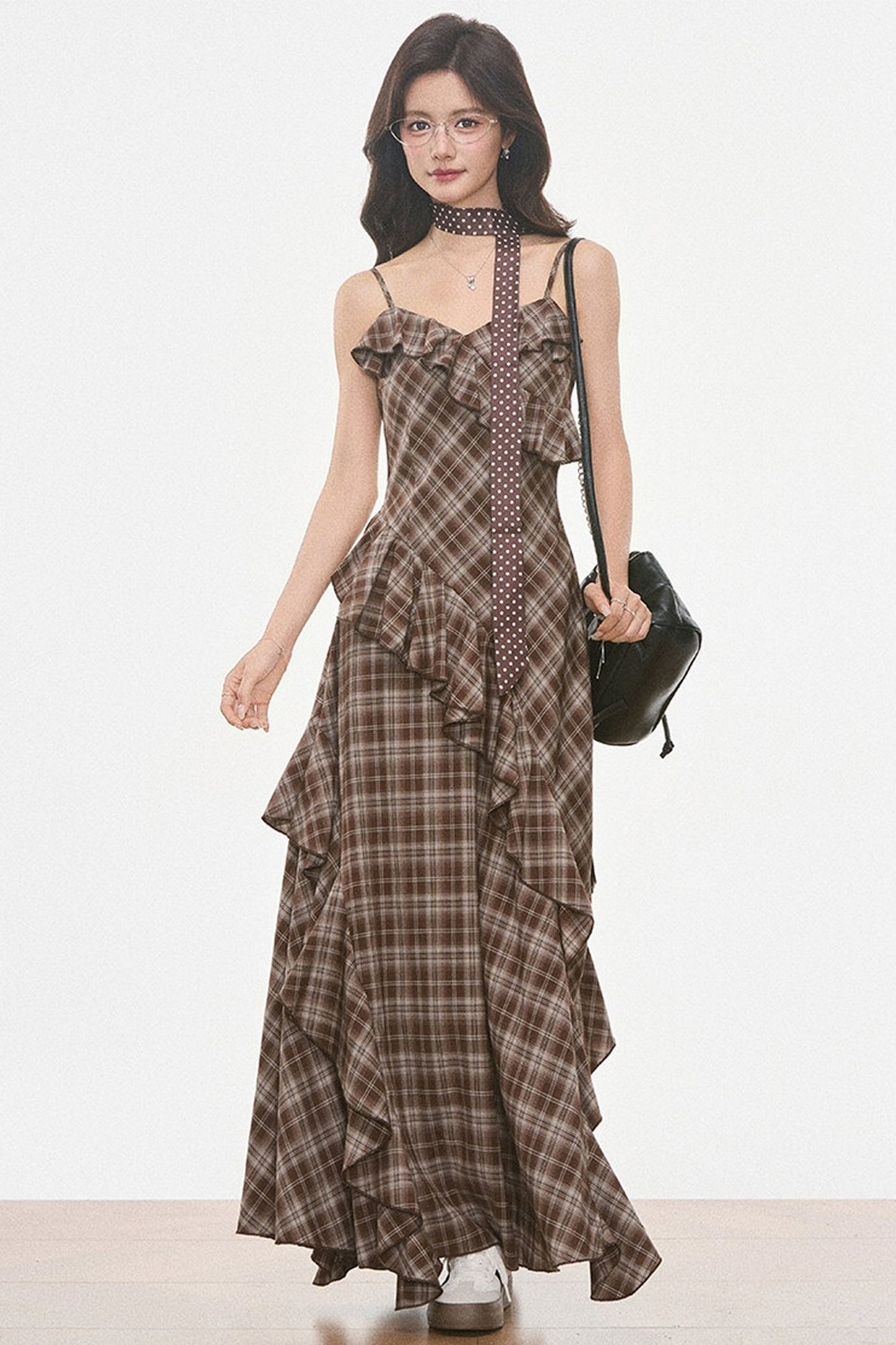 Petite Suede Blazer and Plaid Dress Set-Up