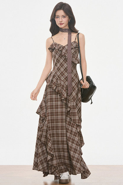 Petite Suede Blazer and Plaid Dress Set-Up