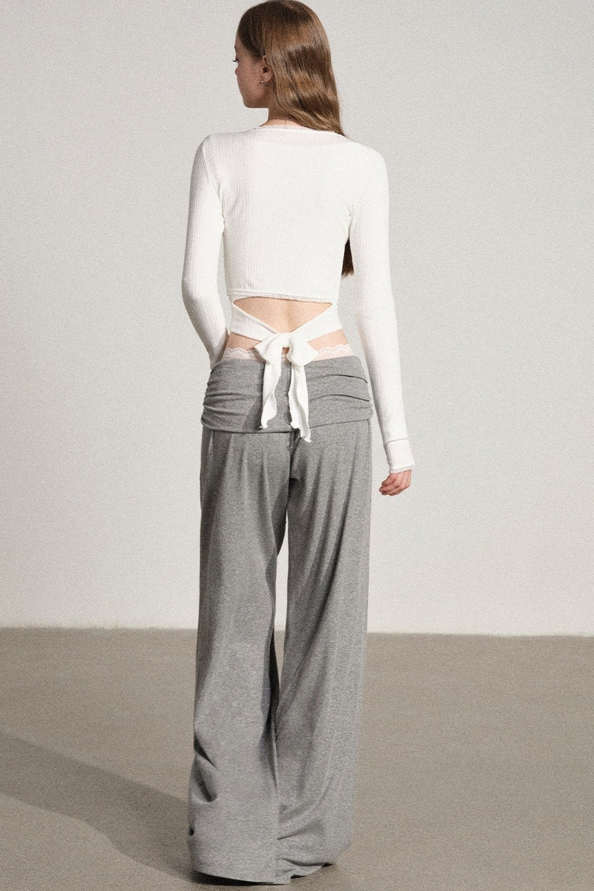 Backless Top and Wide-Leg Pants Set-Up