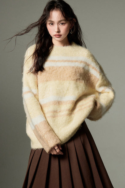Color-Block Striped Sweater