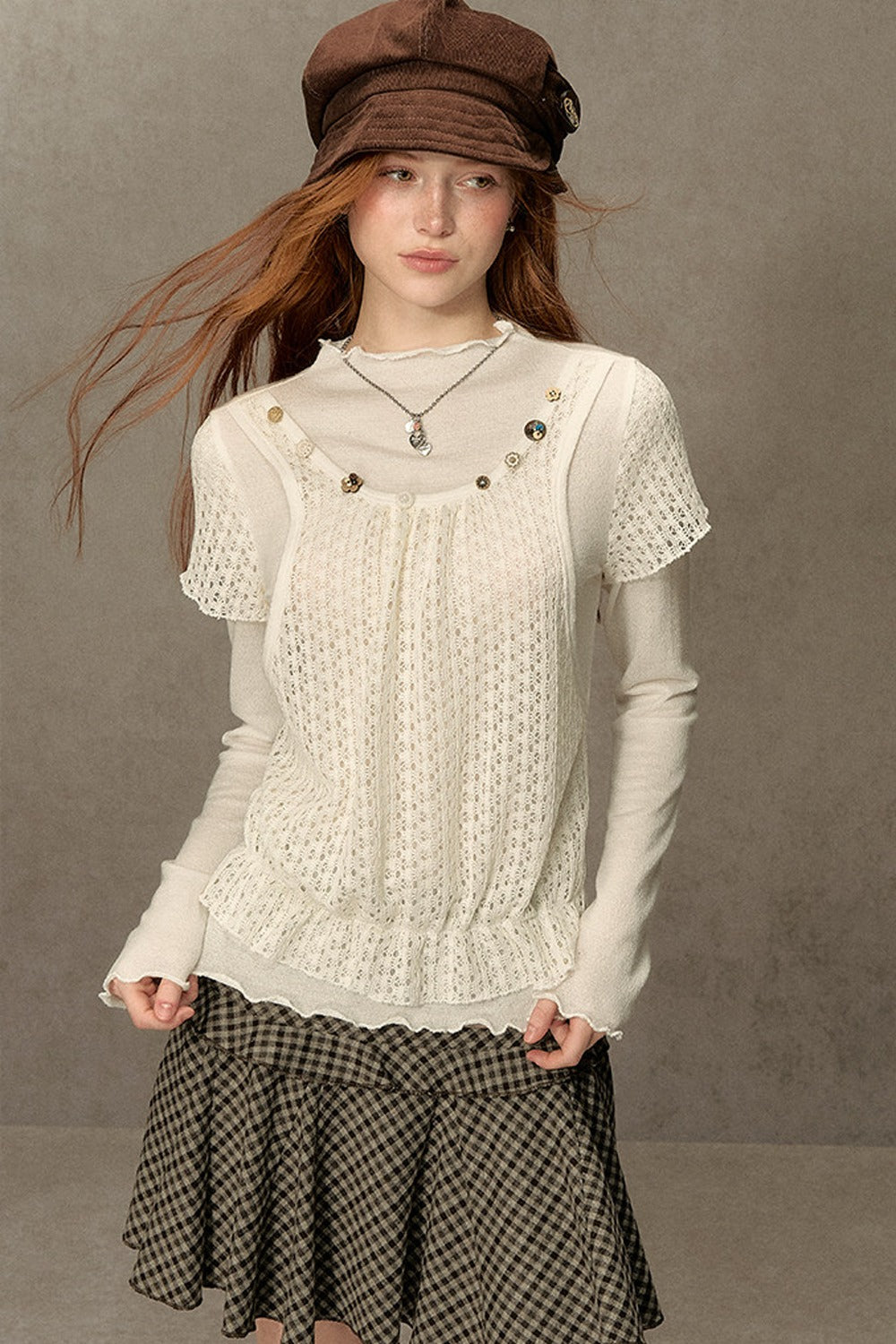 Hollow-Out Knit Sweater