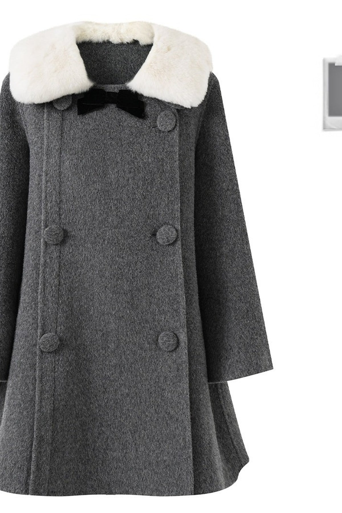 Manteau en laine avec nœud en velours