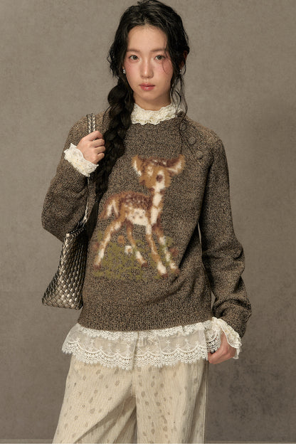Fawn Spotted Lace Trim Pants