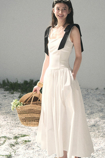 Vestido de tirantes de estilo francés