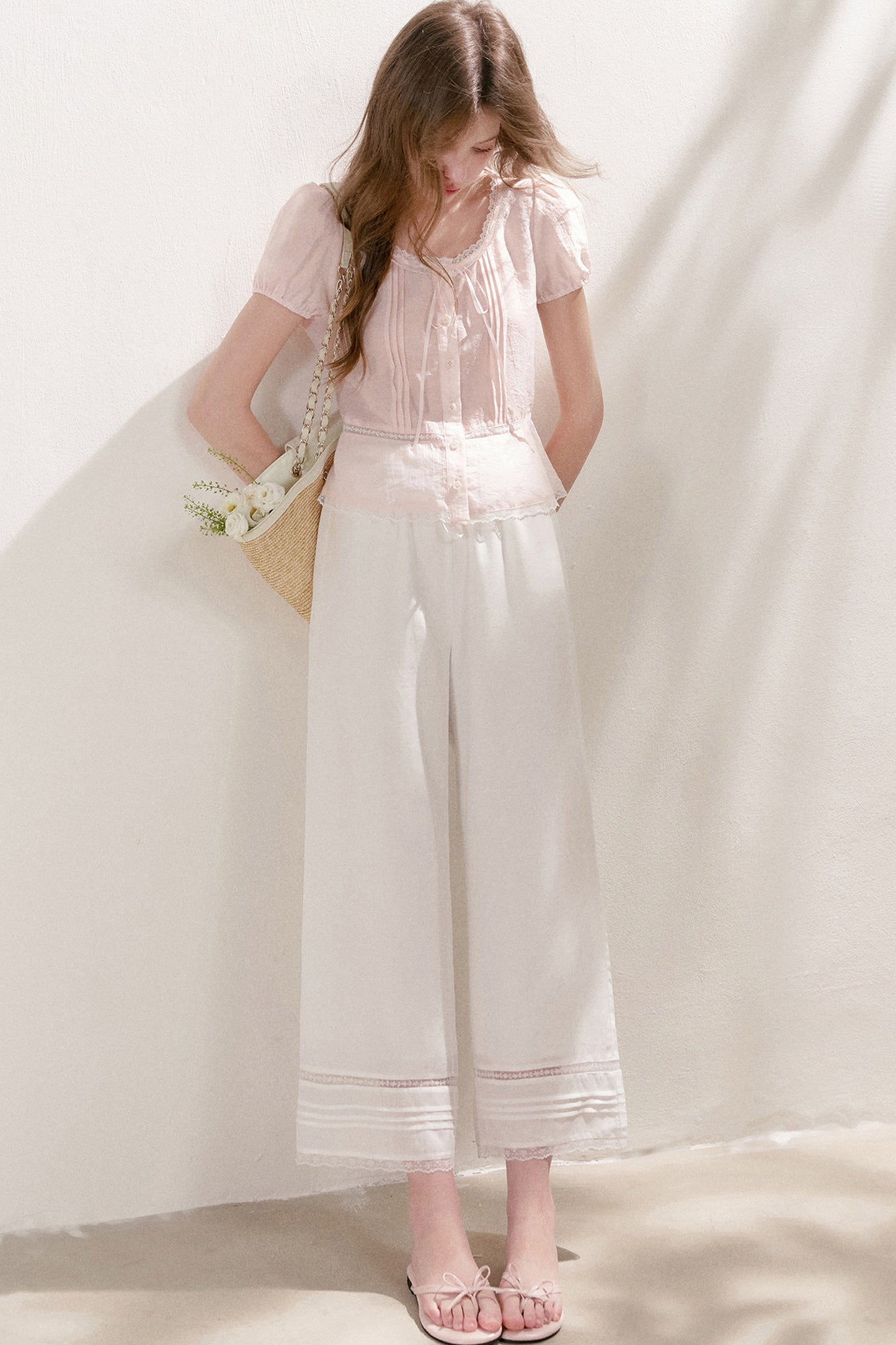 Lyocell Linen Lace Blouse
