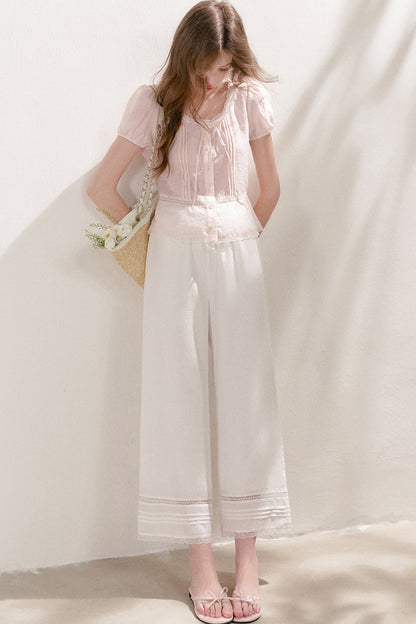 Lyocell Linen Lace Blouse