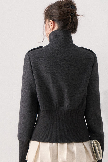 Napoleon Style Double-Breasted Woolen Coat