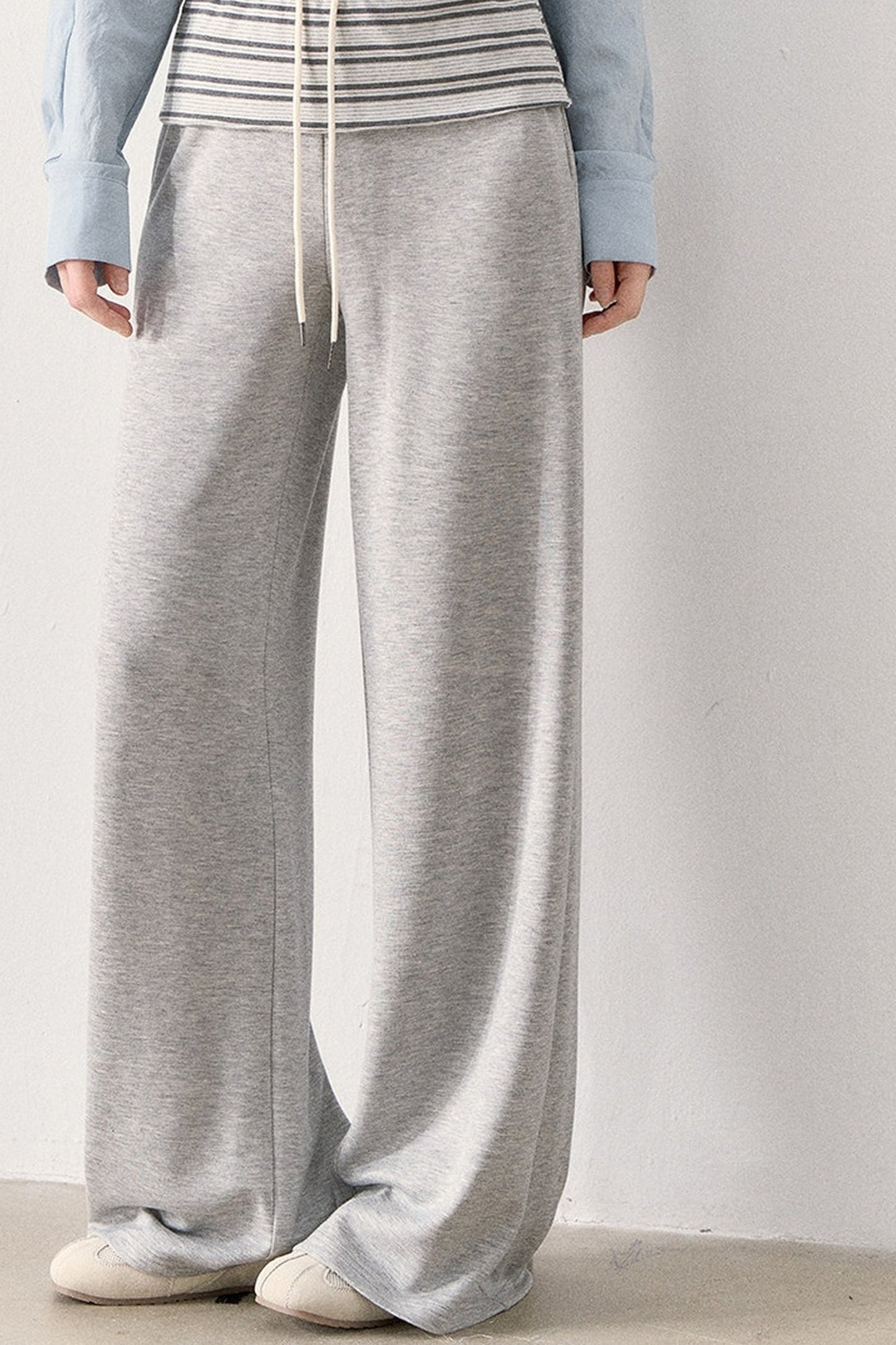 Relaxed Knit Wide Leg Pants and Shirt Set