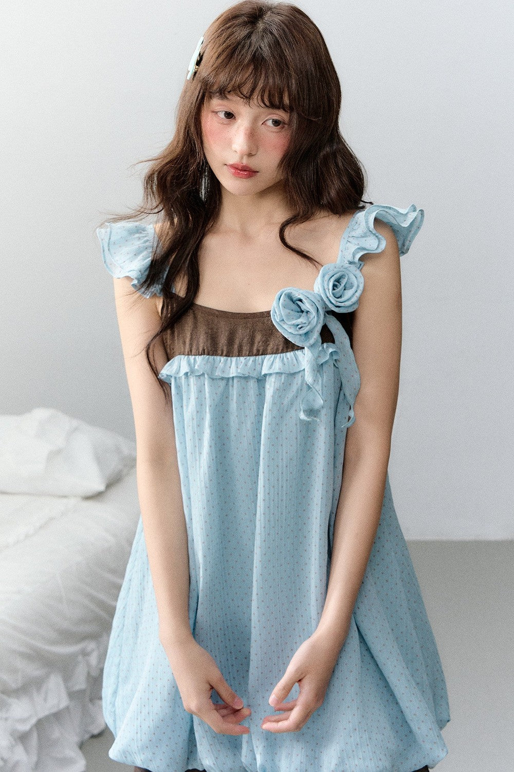 Strawberry Sundae Floral Flutter Sleeve Dress