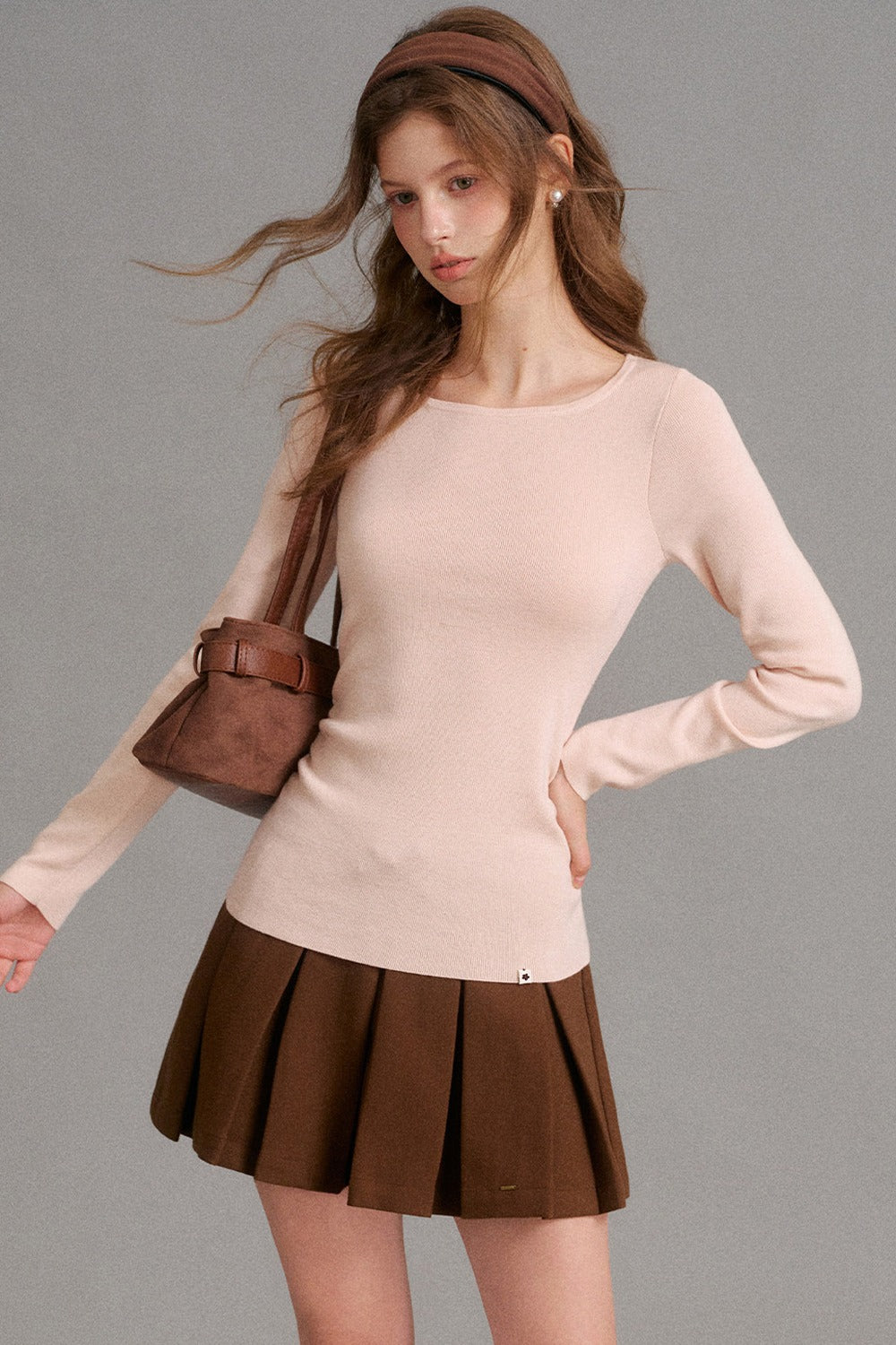 Cape-Schal echtes zweiteiliges gerafftes Stricktop-Set