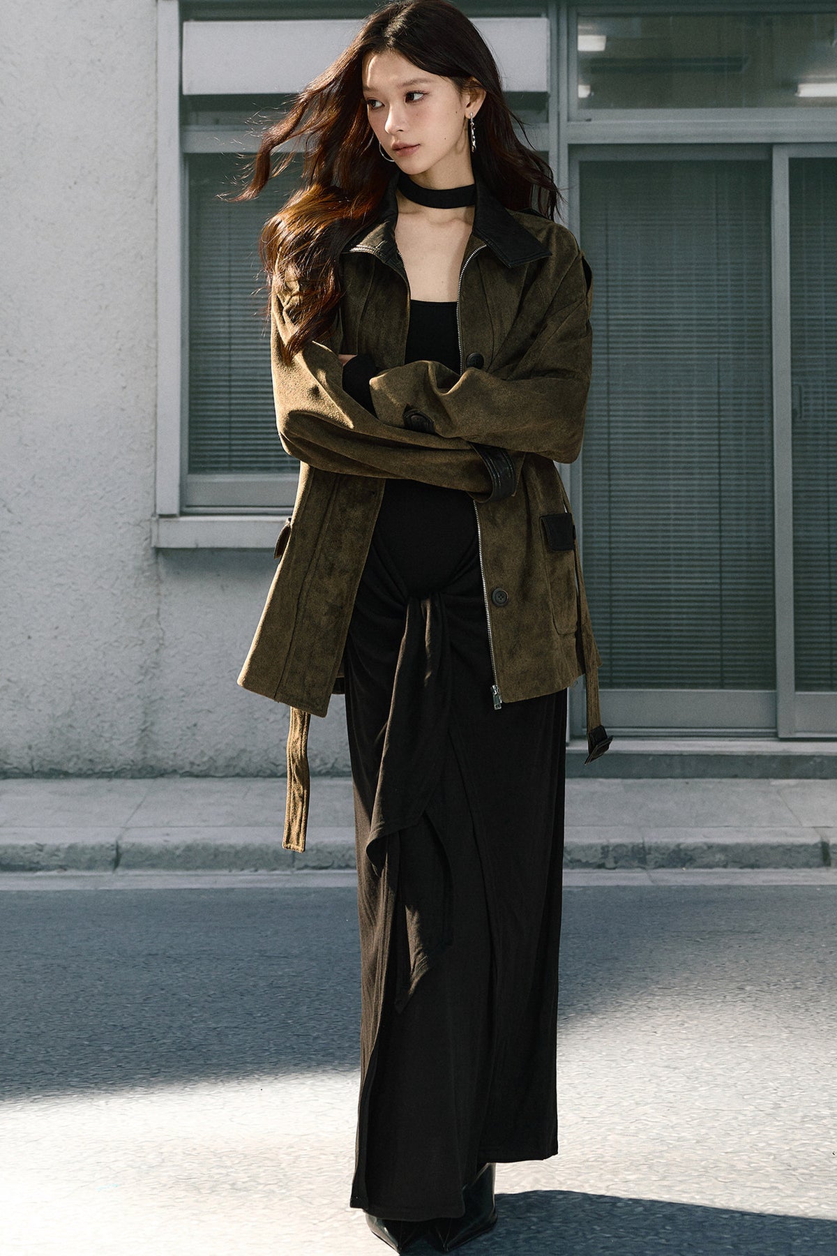 Suede Belted Jacket