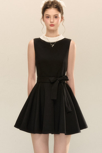 Hepburn Style Tie Waist Dress