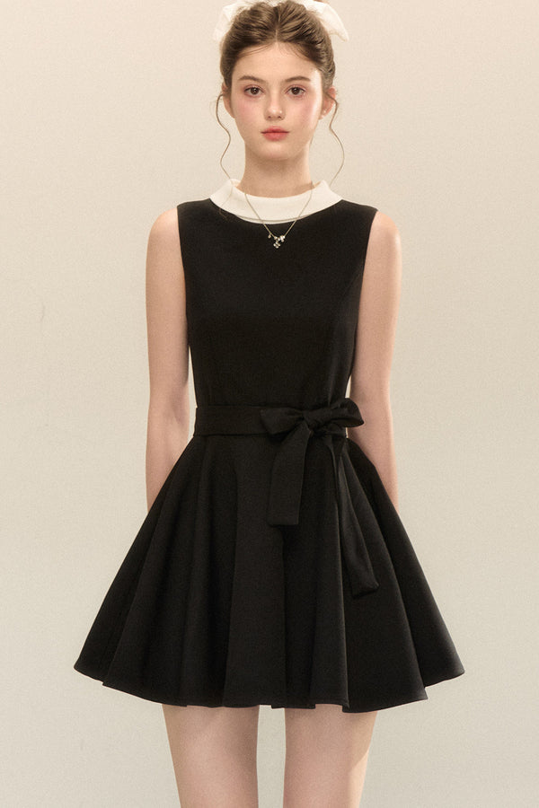 Hepburn Style Tie Waist Dress