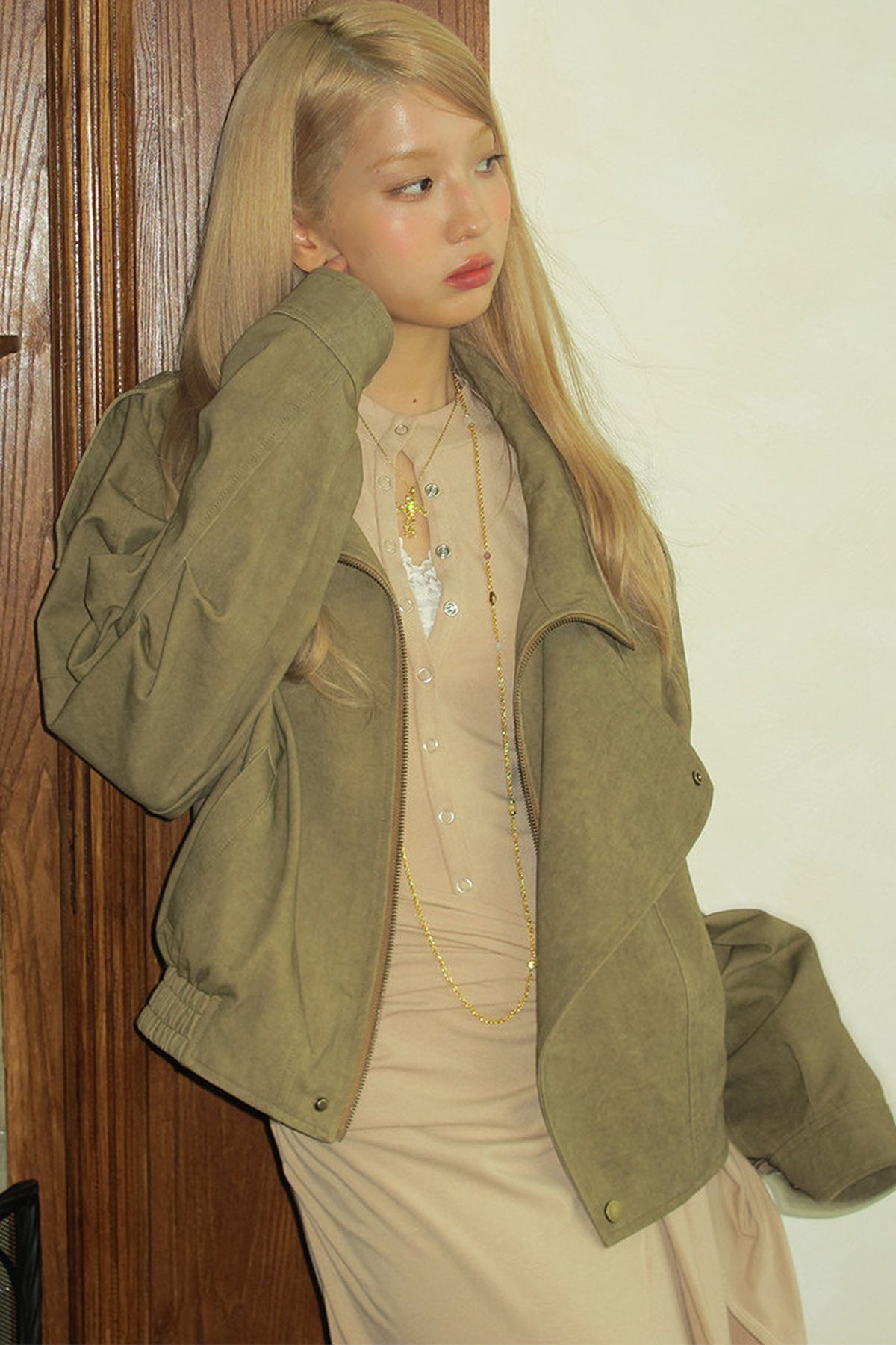 Distressed Loose Workwear Jacket