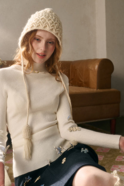 Maglione a maglia con fiocco