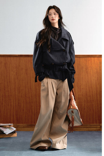 Retro Denim Trench Coat