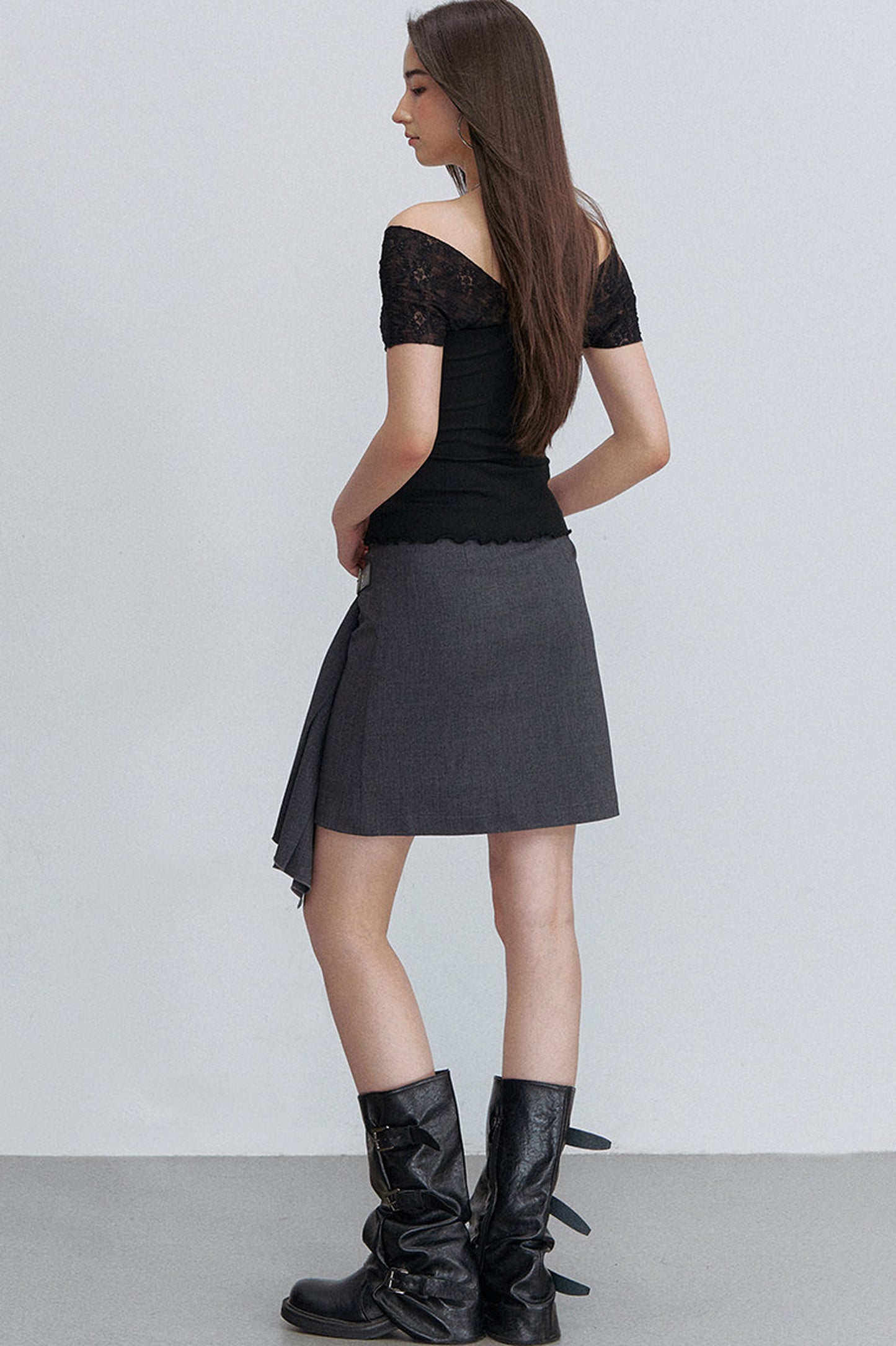 Semi-Transparent Lace Modal Top