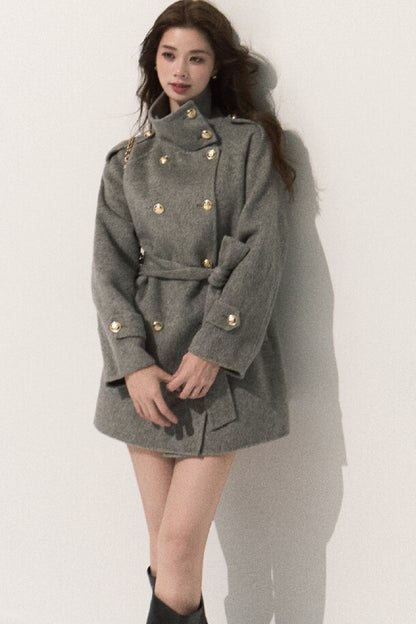 Cappotto in pura lana con cintura