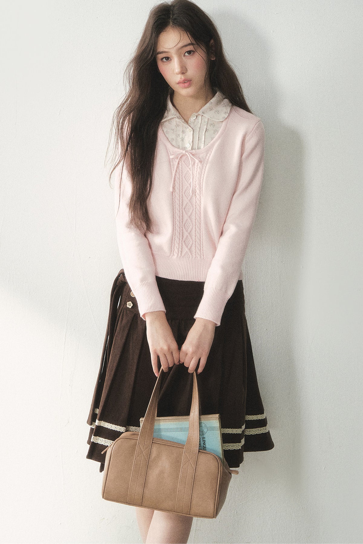 Floral Layered-Look Sweater