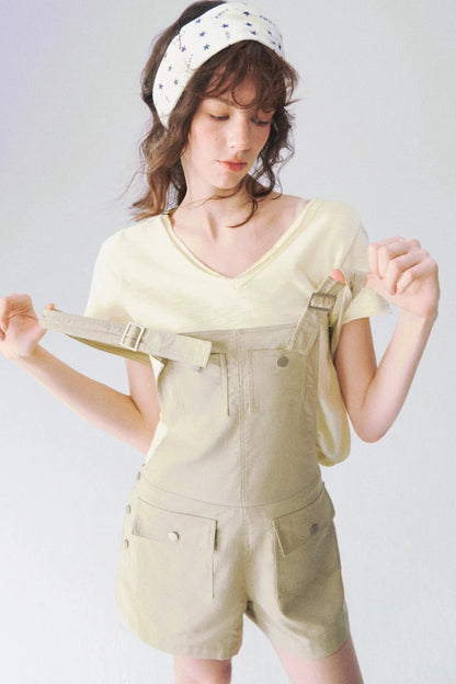 Somesowe Slub Cotton V-Neck T-Shirt