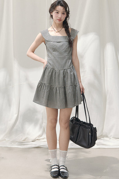 Cloud Garden Plaid Dress