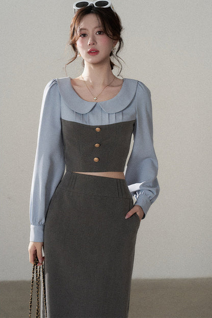 Color-Block Top and Skirt Set-Up