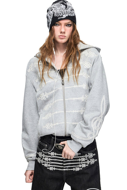 Giacca vintage Napoleone con cappuccio e zip