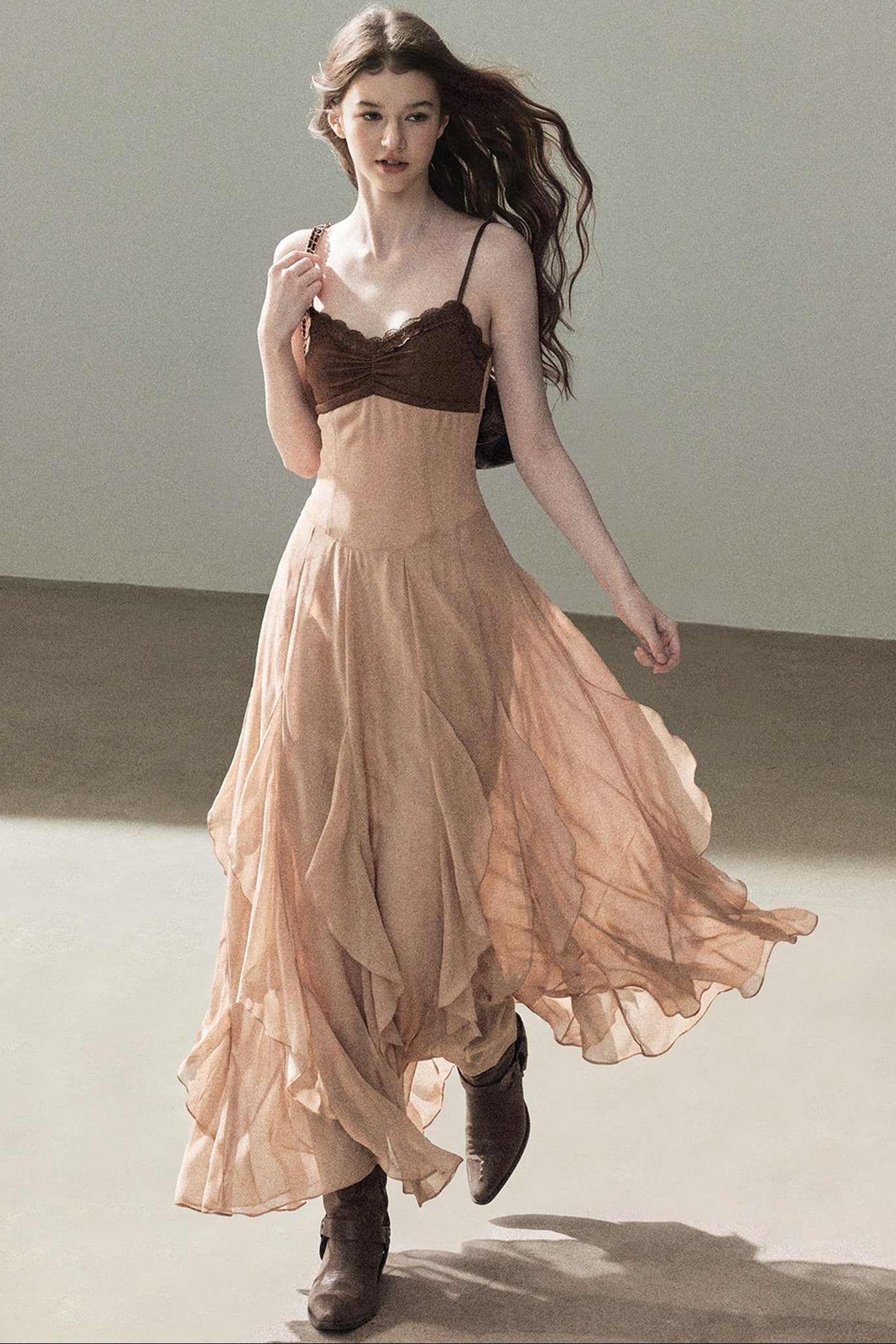 Cinnamon Pink Top and Suspender Dress Set-Up