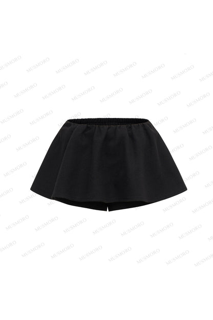 Elastic Waist A-Line Skirt