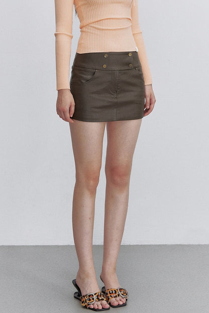 Brauner Retro-Lederrock