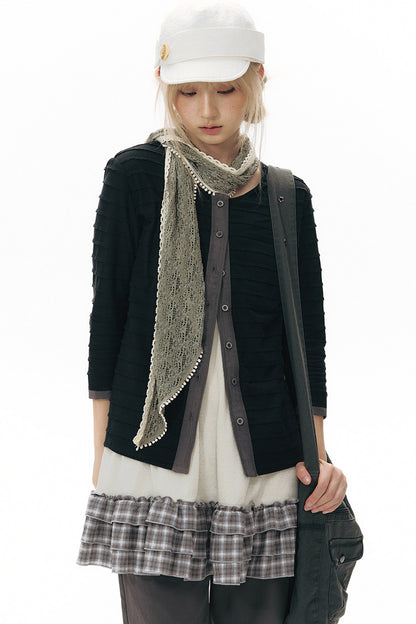 Haut cardigan tricoté à manches longues