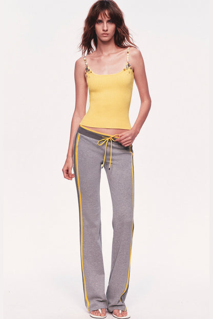 Button Strap Ribbed Knit Tank Top