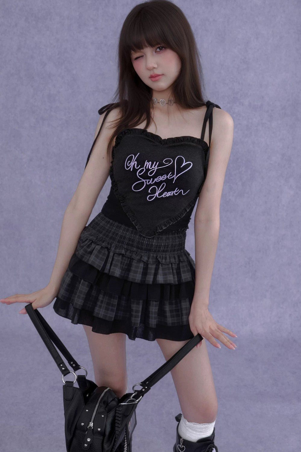 Sweet Cool 3D Heart Camisole Set-Up