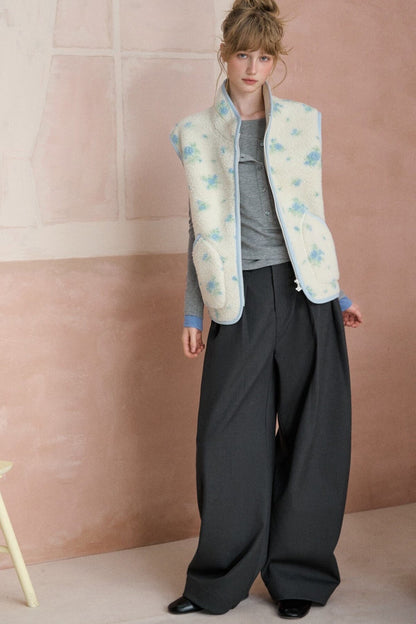 Floral Fleece Vest