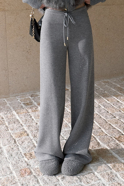 Silver Sprinkle Drawstring Waist Flared Pants