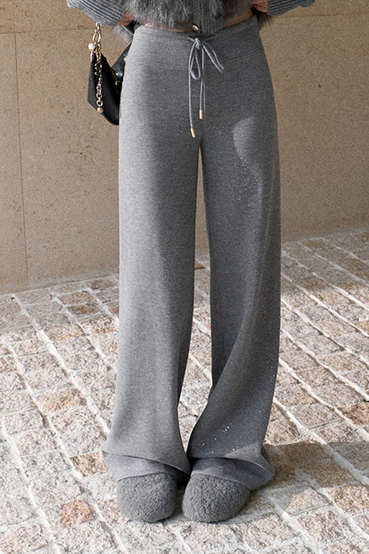 Silver Sprinkle Drawstring Waist Flared Pants