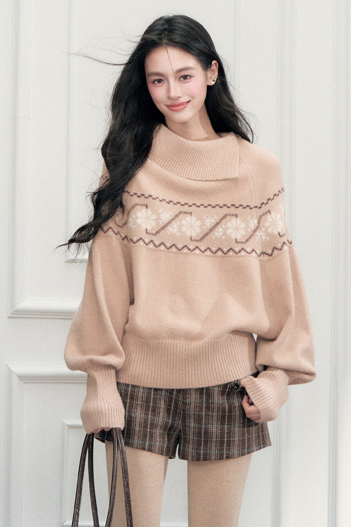 Classic Retro Plaid Woolen Straight Shorts